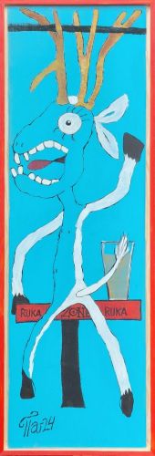 Zone (2024) • Akryylimaalaus puulevylle • 100 x 34 cm, kiinteä puukehys • Hinta: 490 €