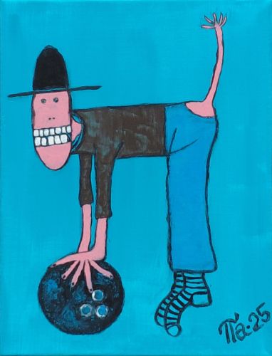 Kaatopaikan apina (2025) • Akryylimaalaus kankaalle • 40 x 30 cm • Hinta: 190 €