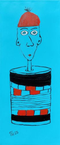 Pönttöpää (2025) • Akryylimaalaus kankaalle • 100 x 40 cm • Hinta: 380 €